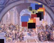 萨尔瓦多 达利 : 燃烧的雅典-雅典的学院和火中的博格